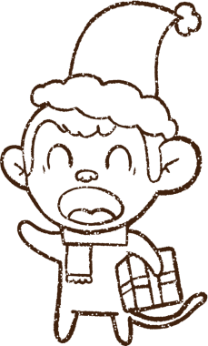 Bir insan tarafından çizilmiş Noel Maymunu Kömürü