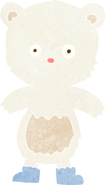 bir insan tarafından çizilmiş kutup ayısı yavrusu.