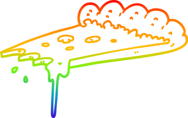 gökkuşağı gradyan çizimi bir insan tarafından çizilmiş bir pizza karikatürü