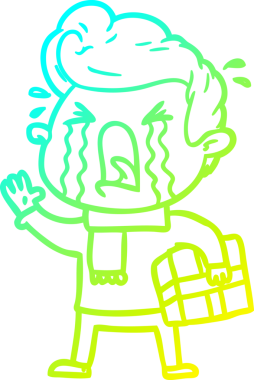 Bir insan tarafından çizilmiş ağlayan bir karikatür çizimi.