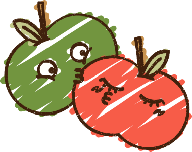 Bir insan tarafından çizilmiş elma tebeşiri