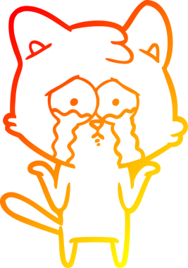 Bir insan tarafından çizilmiş çizgi film kedisinin sıcak çizgi çizimi