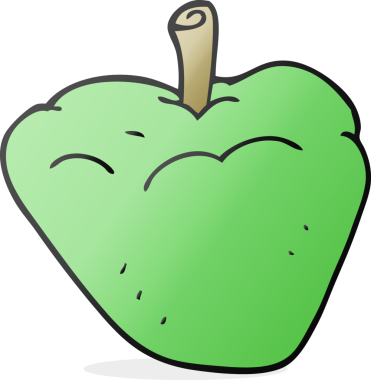 Bir insan tarafından çizilmiş serbest çizim organik elma.