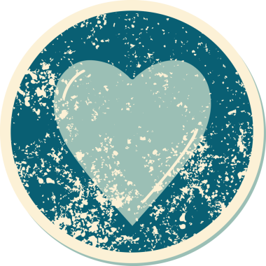 Bir insan tarafından çizilmiş bir kalbin sembolik dövmesi.