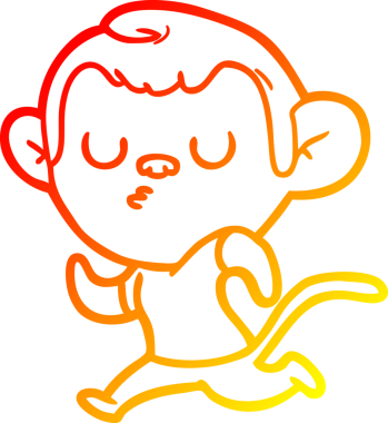 Bir insan tarafından çizilmiş çizgi film maymunu çizimi