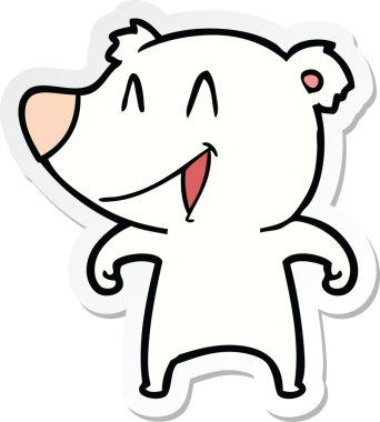 Bir insan tarafından çizilmiş kutup ayısı karikatürü.