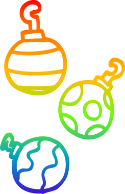 gökkuşağı gradyan çizimi bir insan tarafından çizilmiş bir çizgi film Xmas mücevherleri