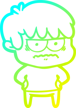 Bir insan tarafından çizilmiş soğuk gradyan çizgi film karakteri.