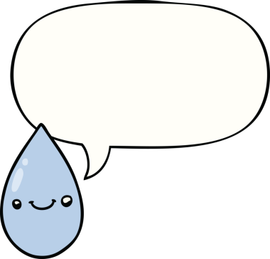 bir insan tarafından çizilmiş konuşma baloncuklu tatlı yağmur damlası.