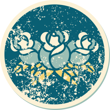 Bir insan tarafından çizilmiş bir buket çiçeğin sembolik dövmesi.