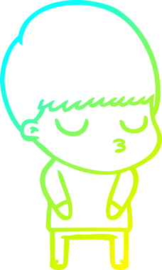 Bir çizgi film karakteri çizen soğuk gradyan bir çocuk bir insan tarafından çizilmiş.