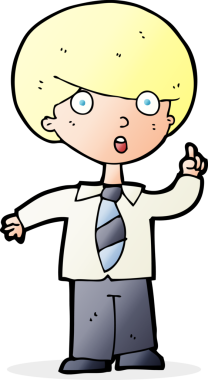 Bir insan tarafından çizilen soruyu cevaplayan karikatür okulu çocuğu.