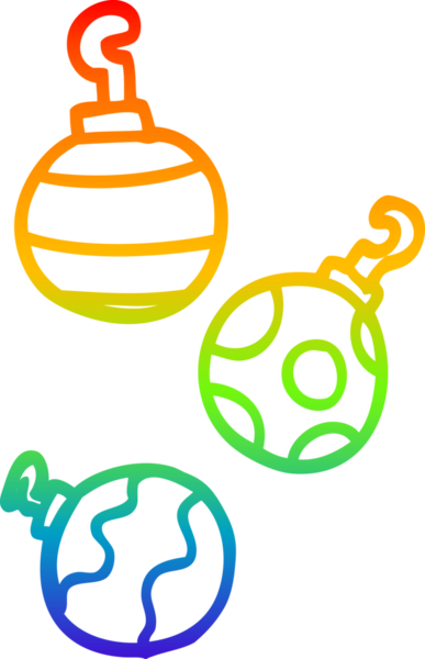 gökkuşağı gradyan çizimi bir insan tarafından çizilmiş bir çizgi film Xmas mücevherleri