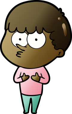 Bir insan tarafından çizilmiş meraklı bir çocuk.