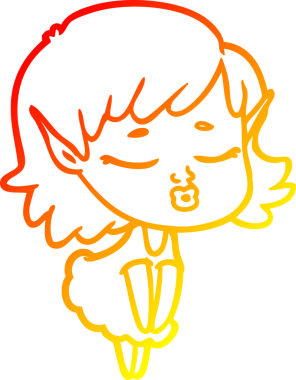 Bir insan tarafından çizilmiş güzel bir elf kızı çizimi.