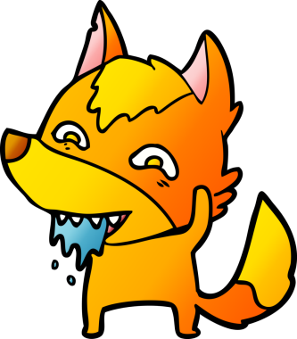 Bir insan tarafından çizilmiş tilki çizgi film karakteri