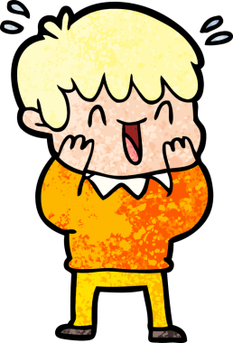 Bir insan tarafından çizilmiş gülen çocuk.