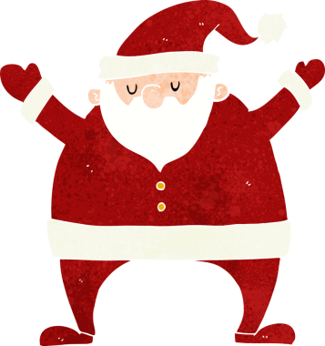 Bir insan tarafından çizilmiş Noel Baba çizgi filmi.