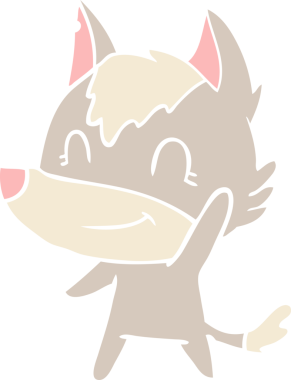 Bir insan tarafından çizilmiş düz renkli çizgi film kurdu.