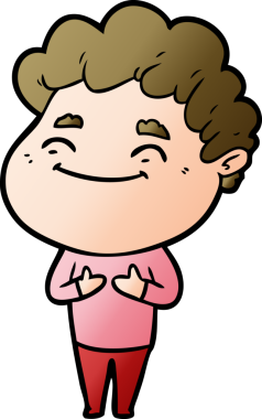 Bir insan tarafından çizilmiş çizgi film dostu bir adam.