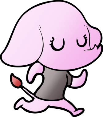 Bir insan tarafından çizilmiş şirin bir fil.