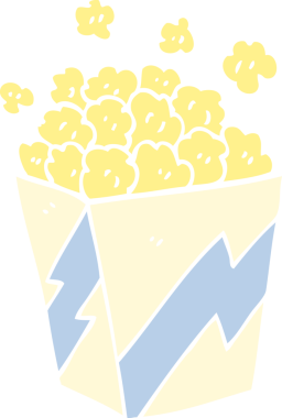 Bir insan tarafından çizilmiş karikatür patlamış mısır.