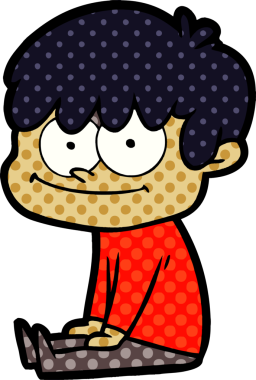 Bir insan tarafından çizilmiş mutlu çizgi film adamı.