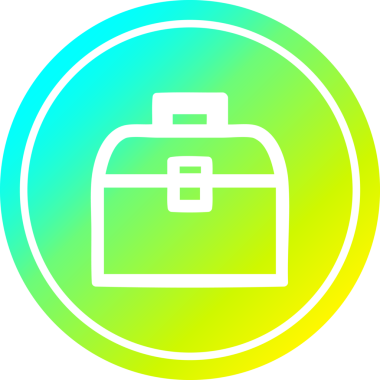 bir insan tarafından çizilen havalı gradyan bitiş ile araç kutusu dairesel simgesi