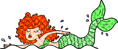 bir insan tarafından çizilmiş karikatür denizkızı