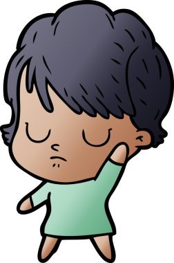 Bir insan tarafından çizilmiş karikatür kadın.