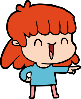 Bir insan tarafından çizilmiş karikatür kadın.