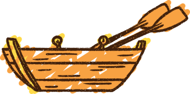 Bir insan tarafından çizilen kayık tebeşiri.