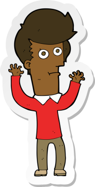 Bir insan tarafından çizilmiş bir karikatür çıkartması.