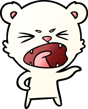 Bir insan tarafından çizilmiş kızgın kutup ayısı çizgi filmi.