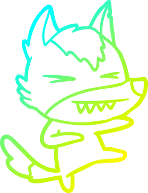 Bir insan tarafından çizilmiş kızgın bir kurt çizgi filmi.