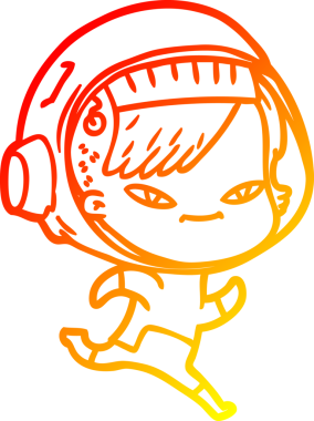 Bir insan tarafından çizilmiş bir astronot kadın çizgi çizimi.