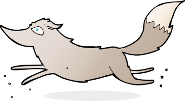 Bir insan tarafından çizilmiş bir kurt çizgi filmi.