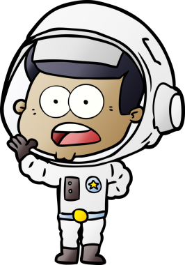 Karikatür bir insan tarafından çizilen astronotu şaşırttı.