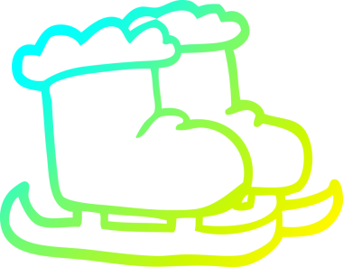 Bir insan tarafından çizilmiş buz pateni çizimleri.