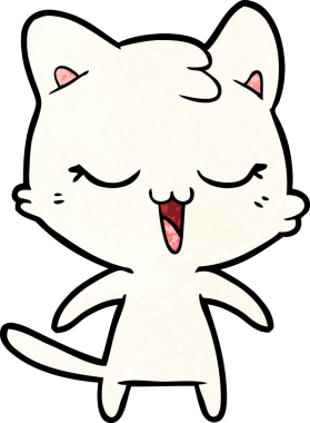 Bir insan tarafından çizilmiş çizgi film kedisi.