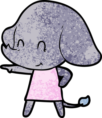 Bir insan tarafından çizilmiş şirin bir fil.