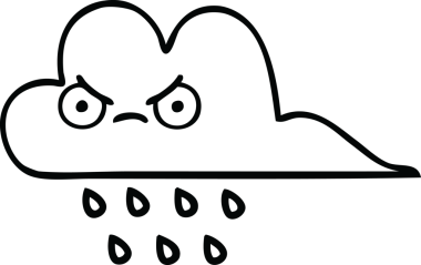 Bir insan tarafından çizilmiş fırtına yağmuru bulutu çizimi