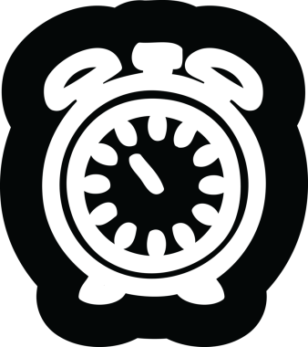 Bir insan tarafından çizilmiş alarm saati simgesi