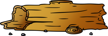 Bir insan tarafından çizilmiş ağaç kütüğünün gradyan karikatürü.