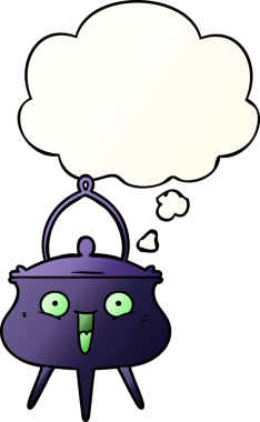 Cadılar Bayramı cadılar bayramı karikatürü. Düşünce baloncuğu bir insan tarafından çizilmiş.