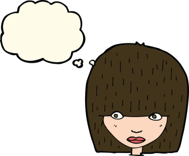 Bir insan tarafından çizilmiş düşünce baloncuğu olan bir karikatür.