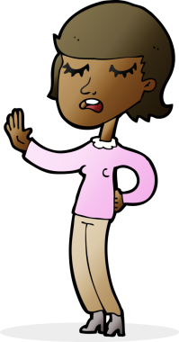 Bir insan tarafından çizilmiş karikatür kadını görmezden geliyor.