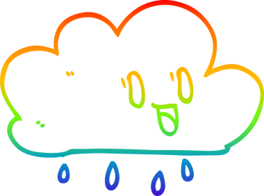 Bir insan tarafından çizilmiş gökkuşağı gradyan çizgi çizimi.