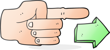 Bir insan tarafından çizilmiş ok ile el çizimi karikatür