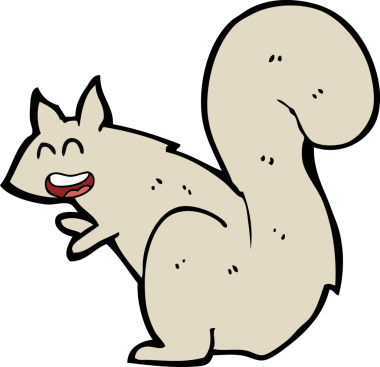 Bir insan tarafından çizilmiş bir sincap.